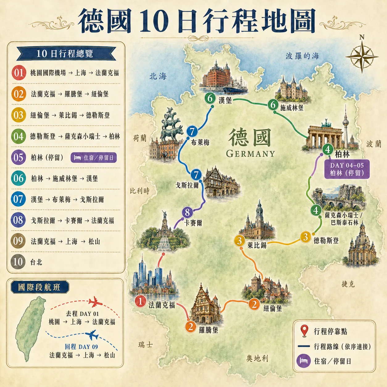 小資也能玩德國10日｜冷戰歷史×巫婆村×童話大道行程地圖