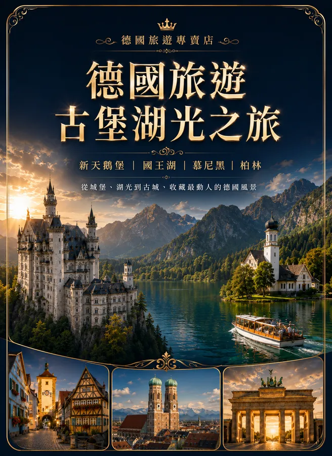 德國旅遊古堡湖光之旅｜新天鵝堡｜國王湖｜慕尼黑｜柏林